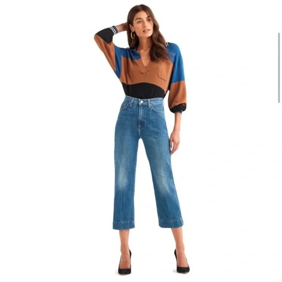 7 for All Mankind "Baby Jo" Havana Rigid Cropped Jeans - Picture 3 of 16